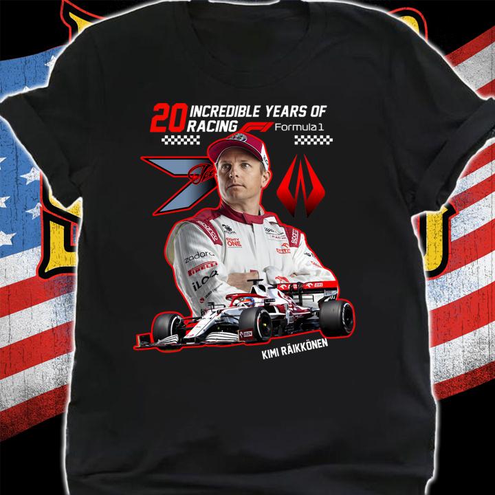 20 Incredible Years Of Racing Formula 1 Kimi Raikkonen t-shirt shirt