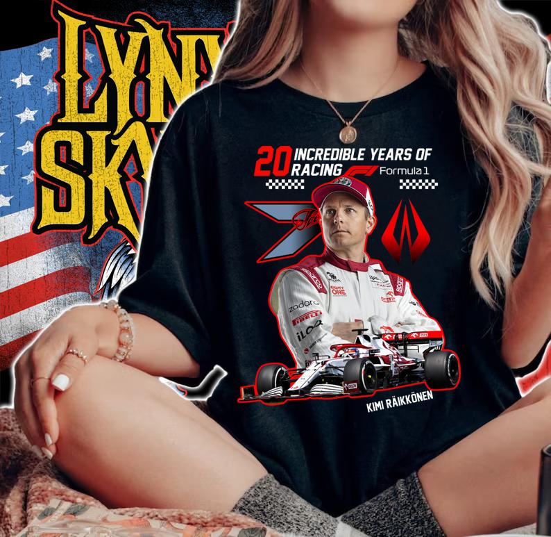20 Incredible Years Of Racing Formula 1 Kimi Raikkonen t-shirt woman shirt