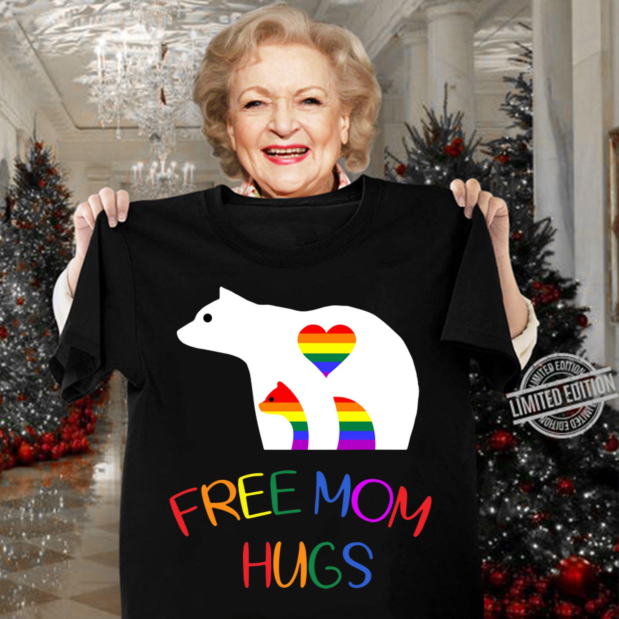 Gay LGBT Pride Mama Bear For Free Mom Hugs t-shirt woman shirt