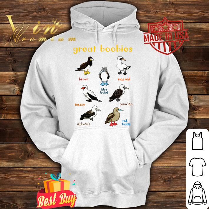 Great Boobies Brown Blue Footed Masked t-shirt hoodie