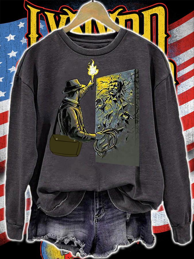 Indiana Jones Finds Carbonite Han Solo Star Wars t-shirt sweatshirt