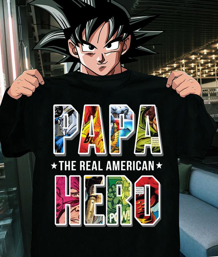 Superheroes Papa the real American Hero t-shirt shirt