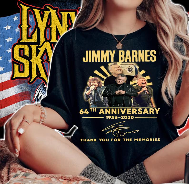 64Th Anniversary Jimmy Barnes 1956-2020 signature t-shirt woman shirt