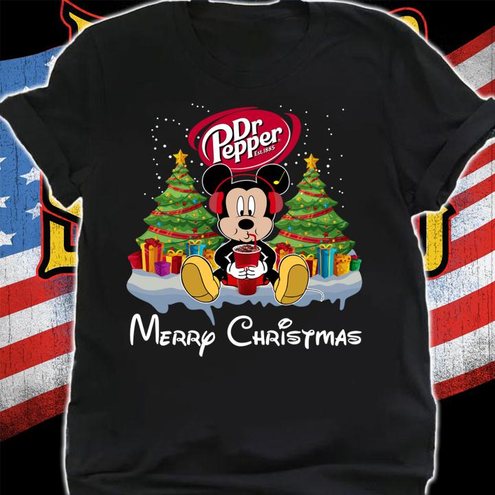 Hot Disney Mickey Mouse Drink Dr Pepper Merry Christmas t-shirt shirt