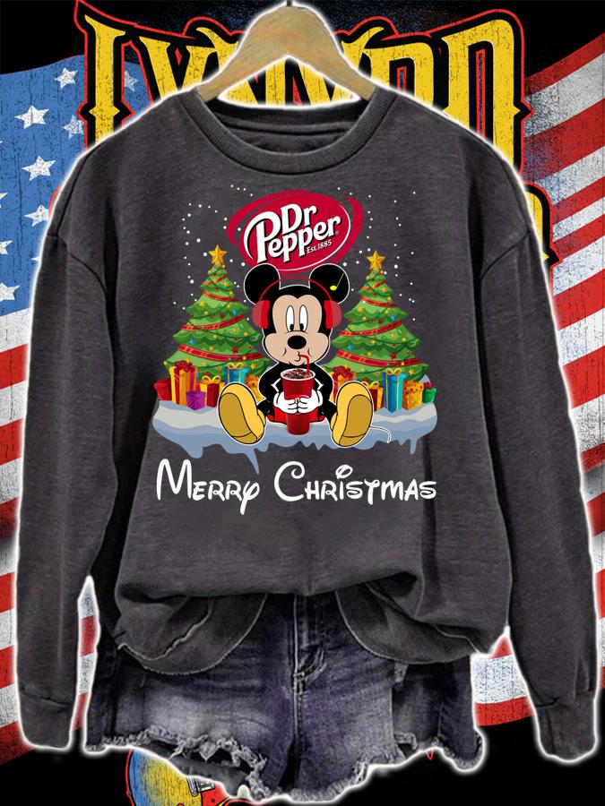 Hot Disney Mickey Mouse Drink Dr Pepper Merry Christmas t-shirt sweatshirt