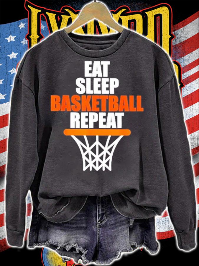 Eat sleep basketball repeat shirt t-shirt sweatshirt