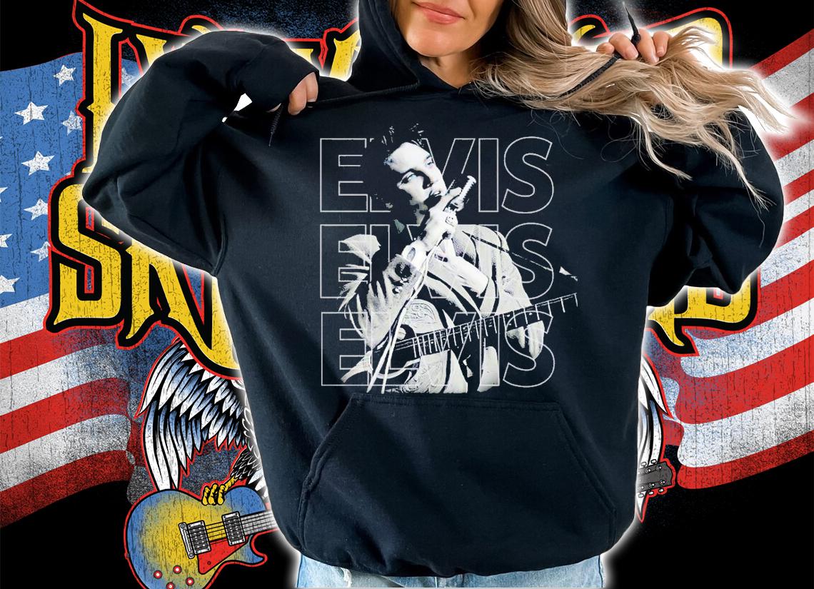 Elvis singer play guitar repeat shirt t-shirt hoodie