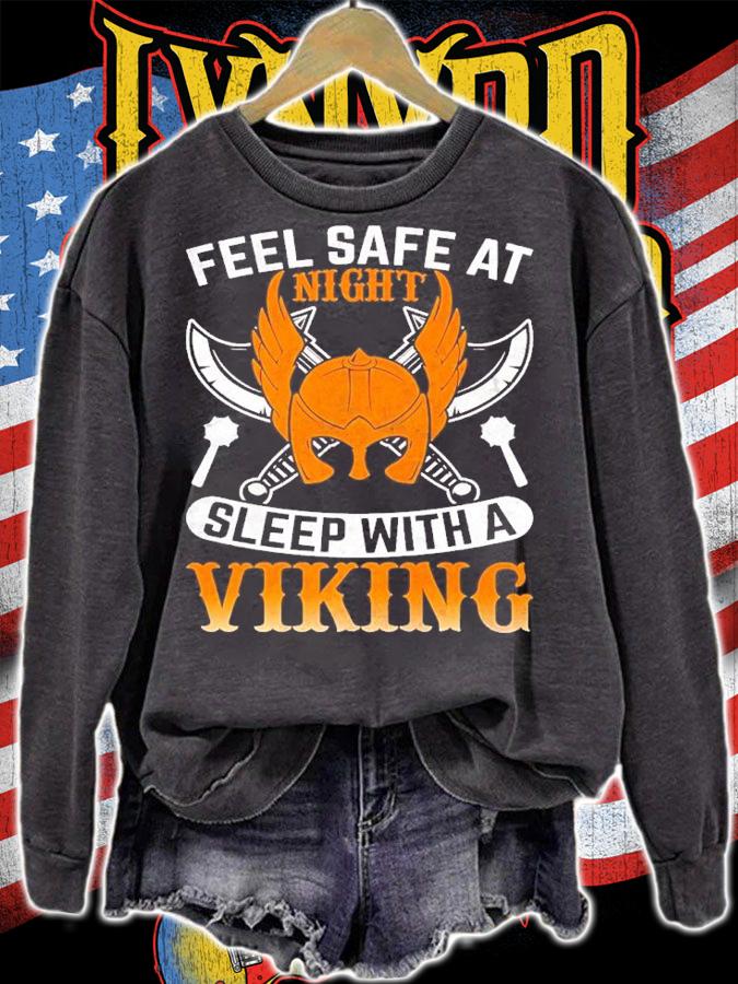 Feel Safe At Night Sleep With A Viking Shirt t-shirt sweatshirt