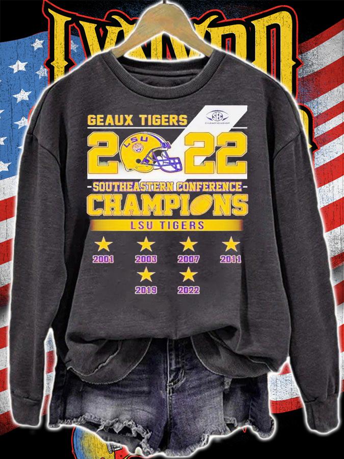 Geaux Tigers 2022 Southeastern Conference Champions LSU Tigers 2001 2022 shirt t-shirt sweatshirt