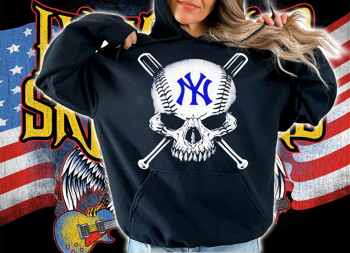New York Yankees in skull shirt t-shirt hoodie