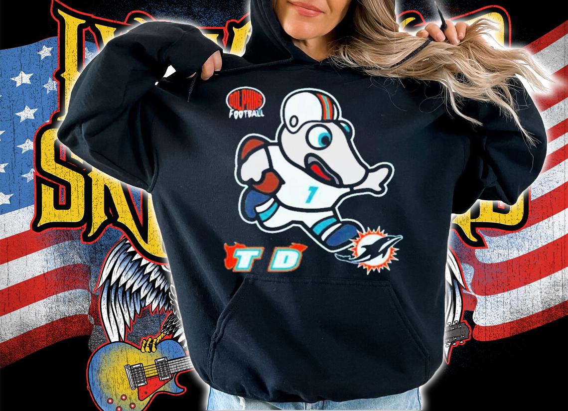 Miami Dolphins Sizzle Mascot Aqua Shirt t-shirt hoodie