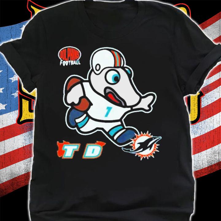 Miami Dolphins Sizzle Mascot Aqua Shirt t-shirt shirt