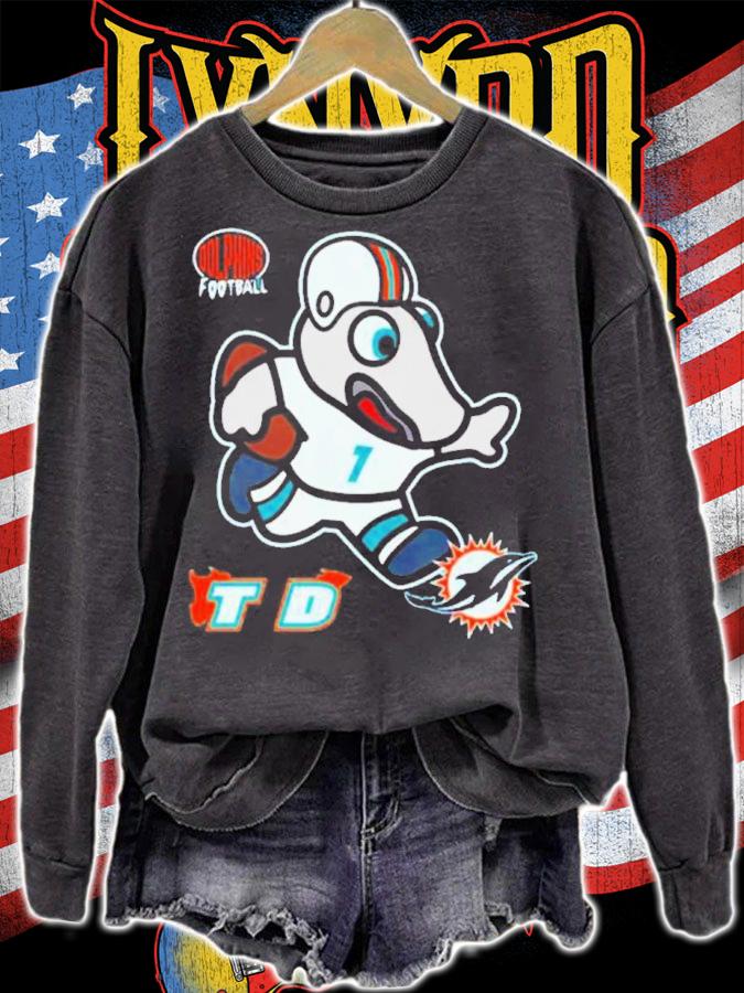 Miami Dolphins Sizzle Mascot Aqua Shirt t-shirt sweatshirt