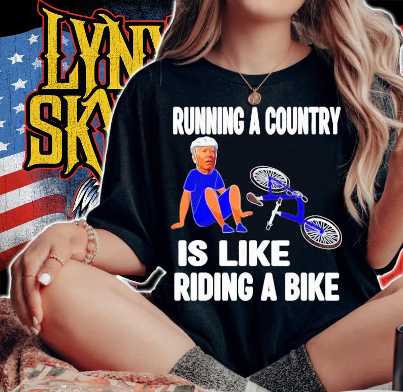 Biden Falls Off Bike Joe Biden Falling Off His Bicycle Funny Shirt t-shirt woman shirt