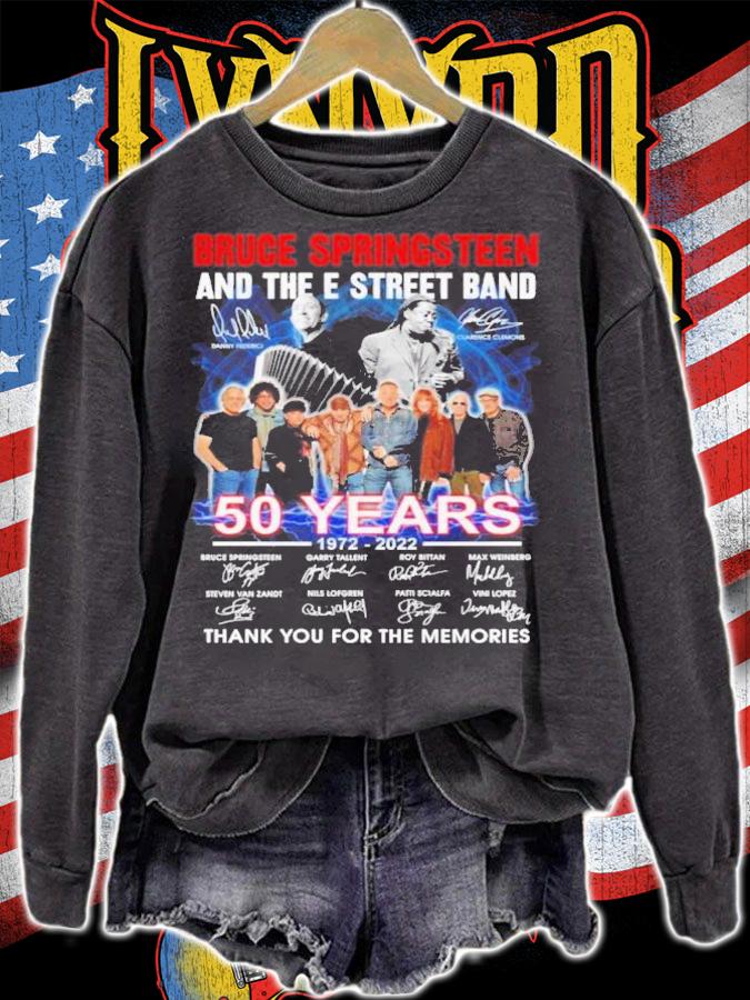 Bruce Springsteen and The E Street band 50 years 1972 2022 thank you for the memories signatures shirt t-shirt
