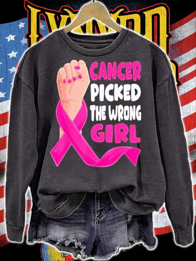 Cancer Picked The Wrong Girl Shirt t-shirt
