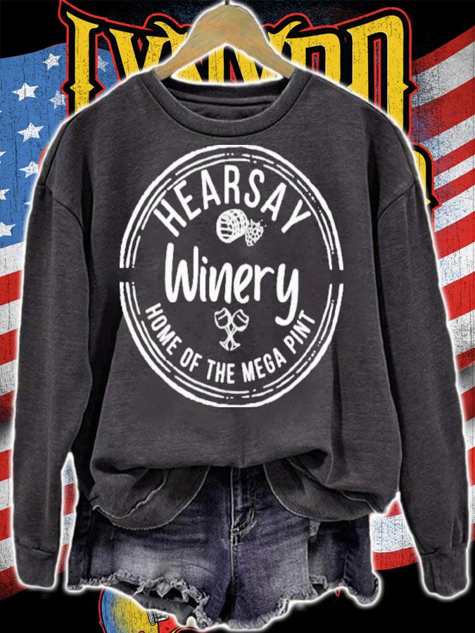 Hearsay Winery Home Of The Mega Pint Black Shirt t-shirt