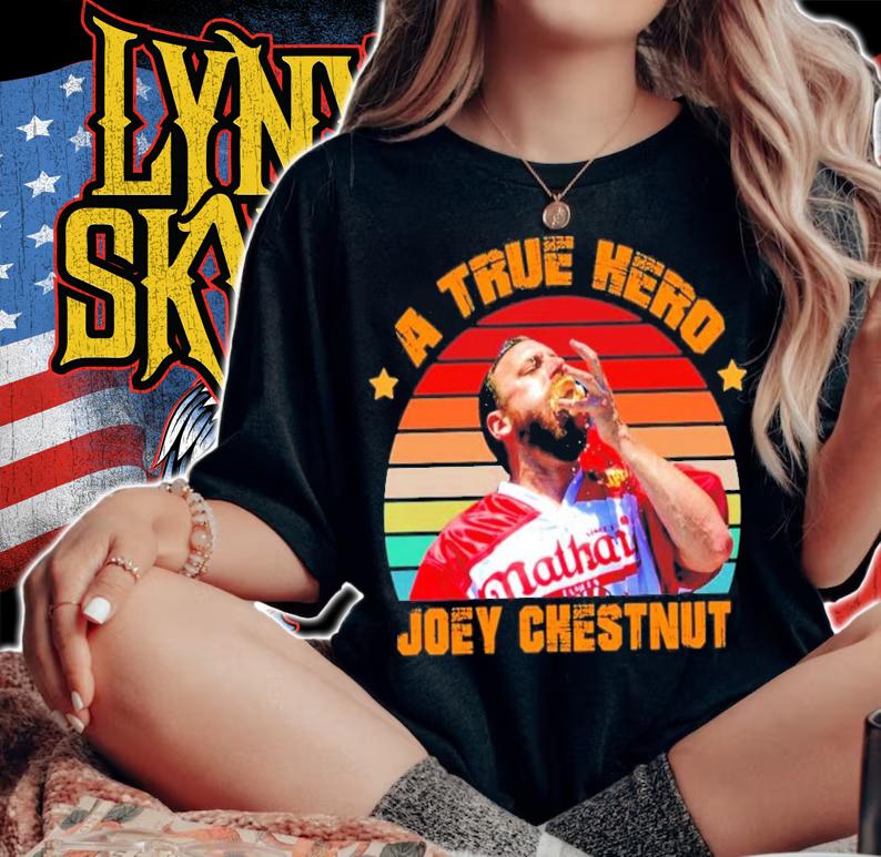 Joey Chestnut A True Hero Fourth Of July 2022 Vintage T-Shirt t-shirt woman shirt