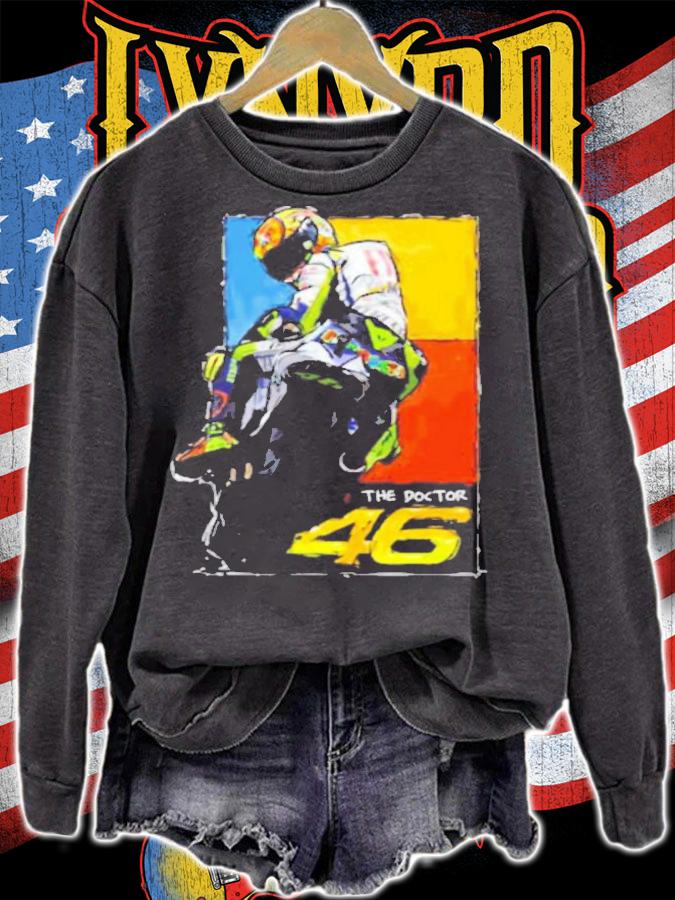 Retirement Hand Signature The Doctor 46 Original Active Valentino Rossi Motorbike Racing T-Shirt t-shirt sweatshirt
