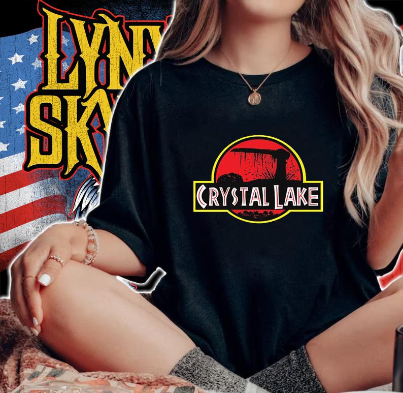 Crystal Lake Jurassic Park Logo t-shirt