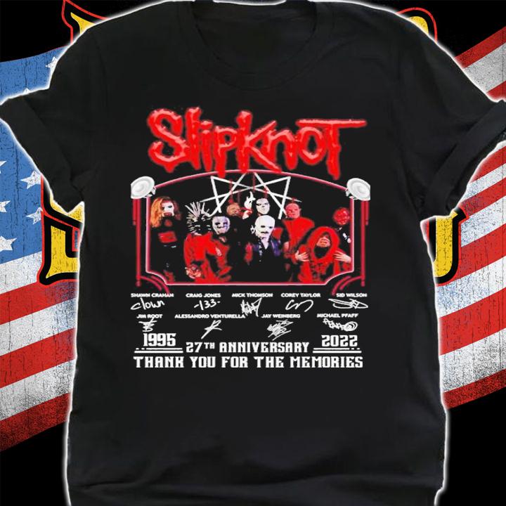 Slipknot 1995 2022 27th anniversary thank you for the memories shirt t-shirt shirt