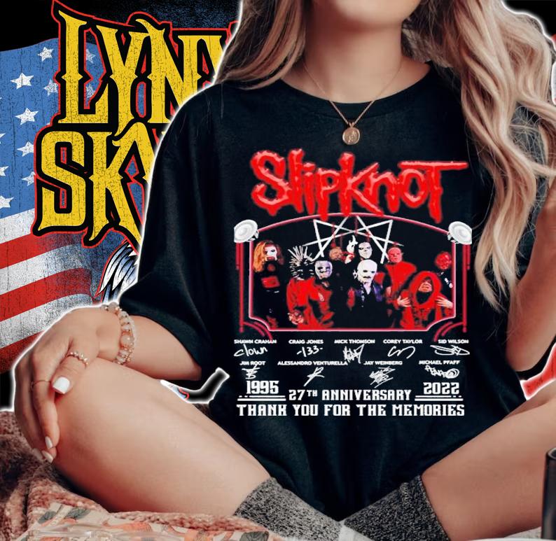 Slipknot 1995 2022 27th anniversary thank you for the memories shirt t-shirt woman shirt