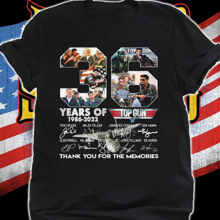 36 Years Of 1986-2022 Top Gun Thank You For The Memories Signatures t-shirt shirt
