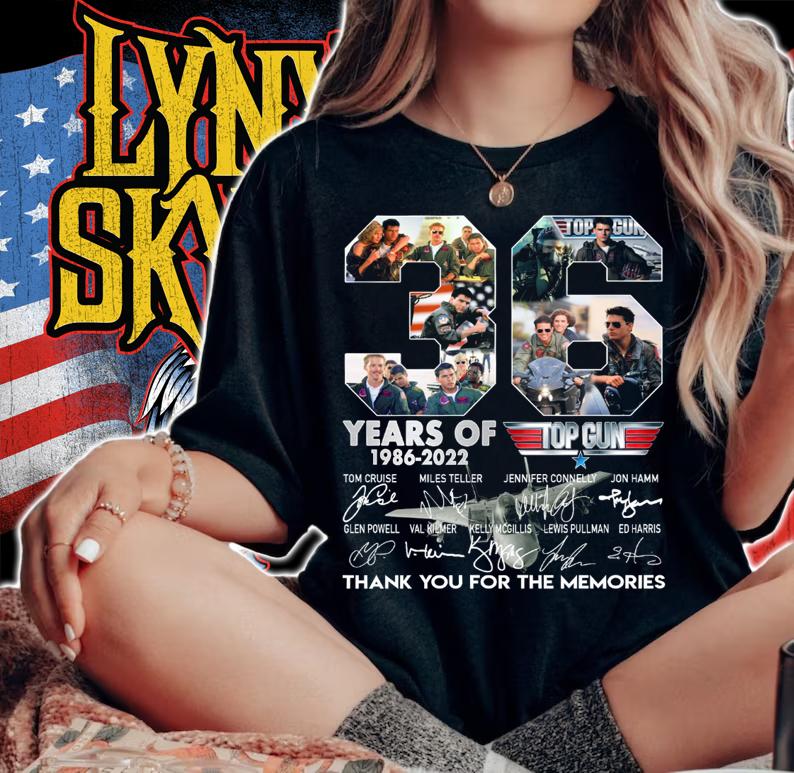 36 Years Of 1986-2022 Top Gun Thank You For The Memories Signatures t-shirt woman shirt