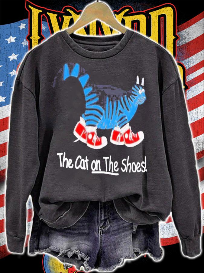 The cat on the shoes shirt t-shirt sweatshirt