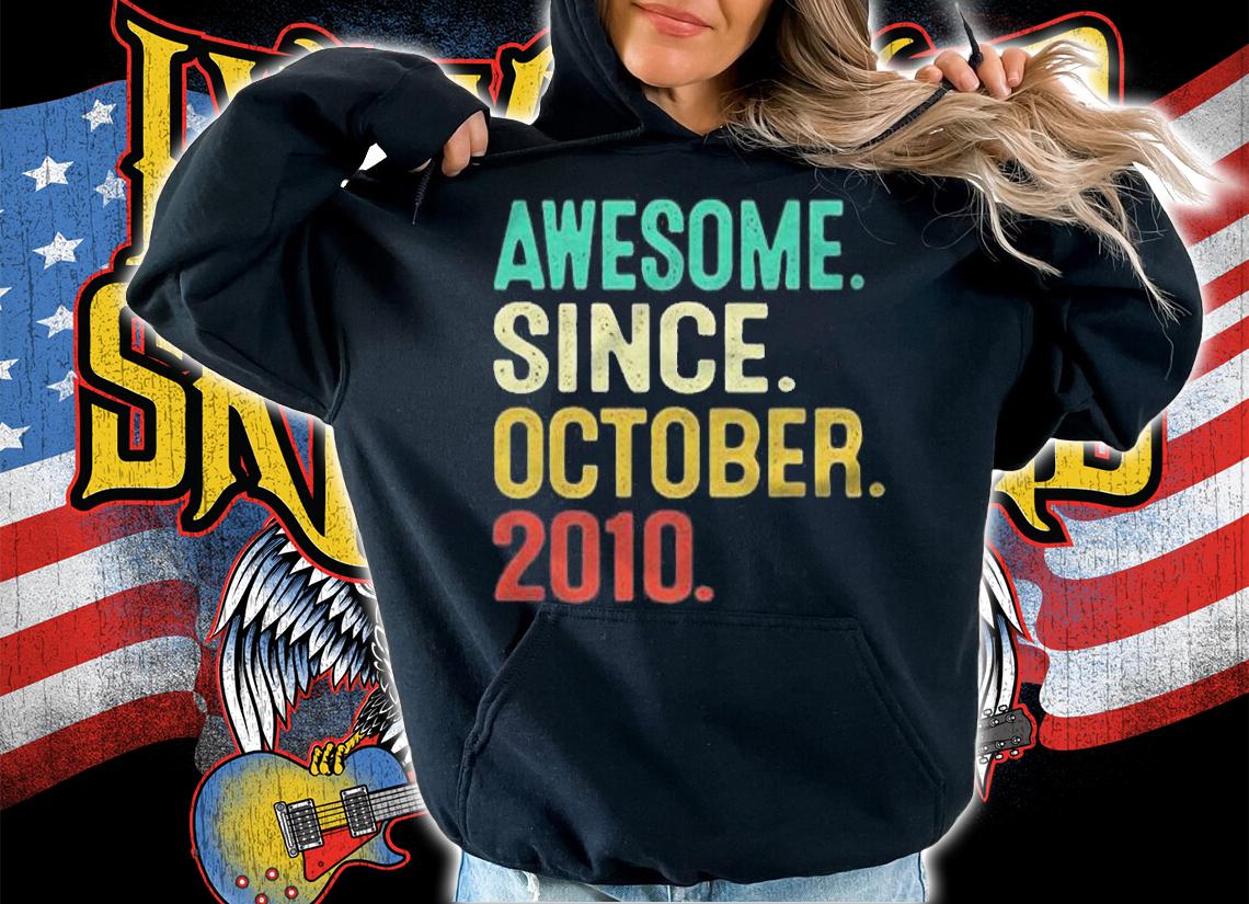 11 Years Old Awesome Since October 2010 11Th Birthday Gift Shirt t-shirt hoodie