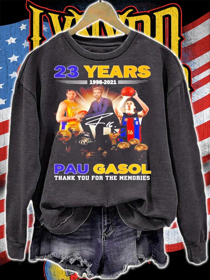 23 Years 1998-2021 Pau Gasol Thank You For The Memories Shirt t-shirt