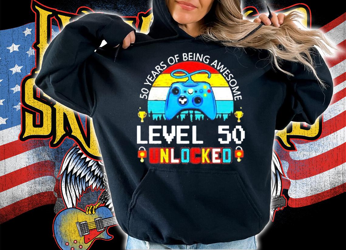 50 Years Of Being Awesome Level 50 Unlocked Vintage T-Shirt t-shirt