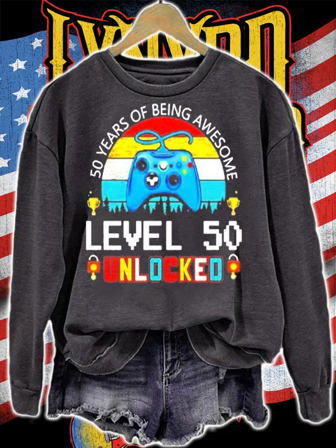 50 Years Of Being Awesome Level 50 Unlocked Vintage T-Shirt t-shirt