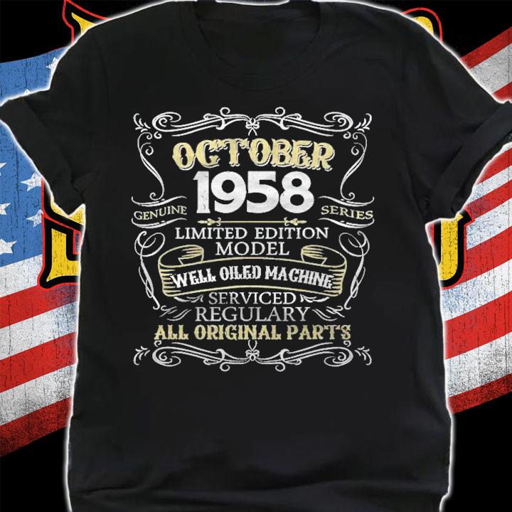 63Rd Birthday Born In October 1958 63 Years Old T-shirt t-shirt