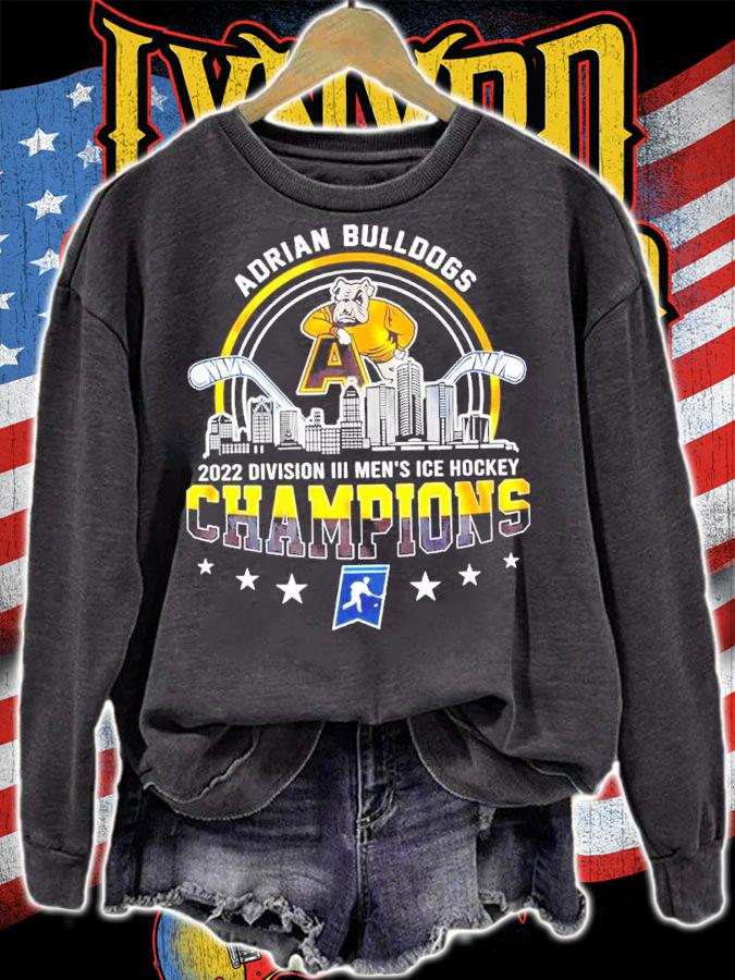 Adrian Bulldogs NCAA Division III Men's Ice Hockey Champions 2022 Shirt t-shirt sweatshirt