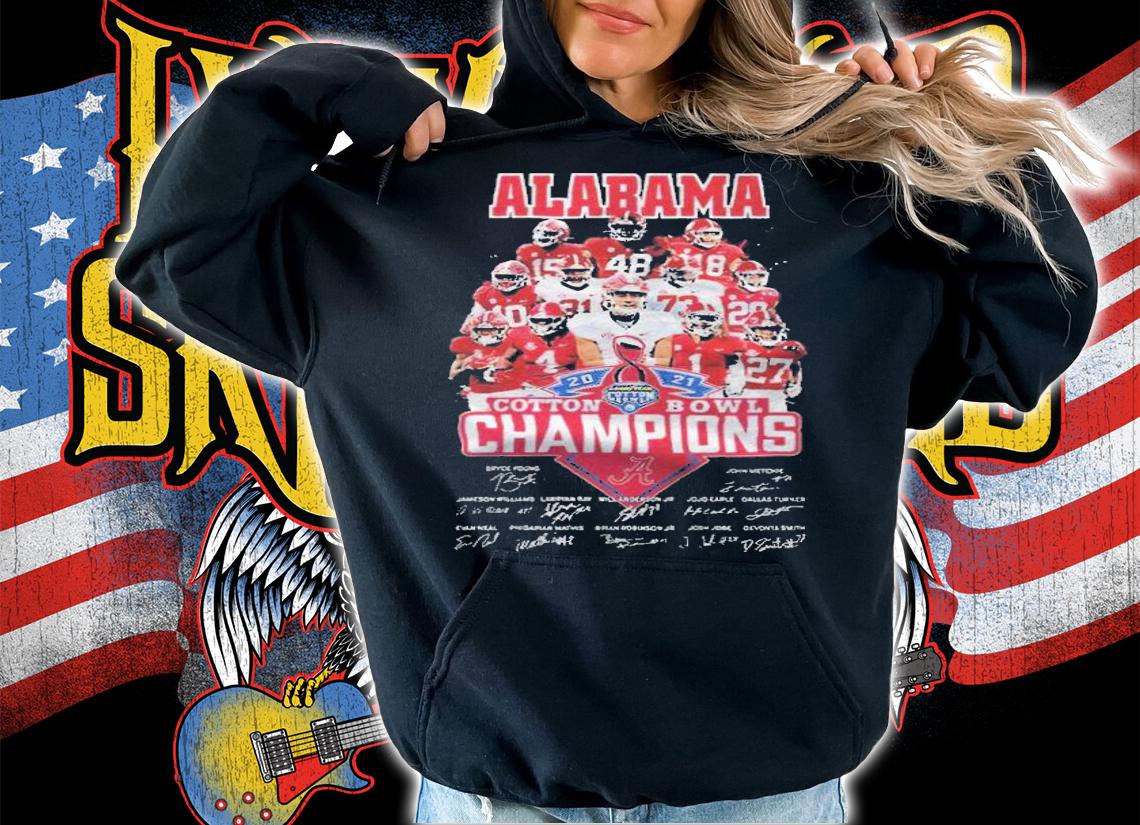 Alabama Crimson Tide 2021 Cotton Bowl Champions signatures T-shirt t-shirt