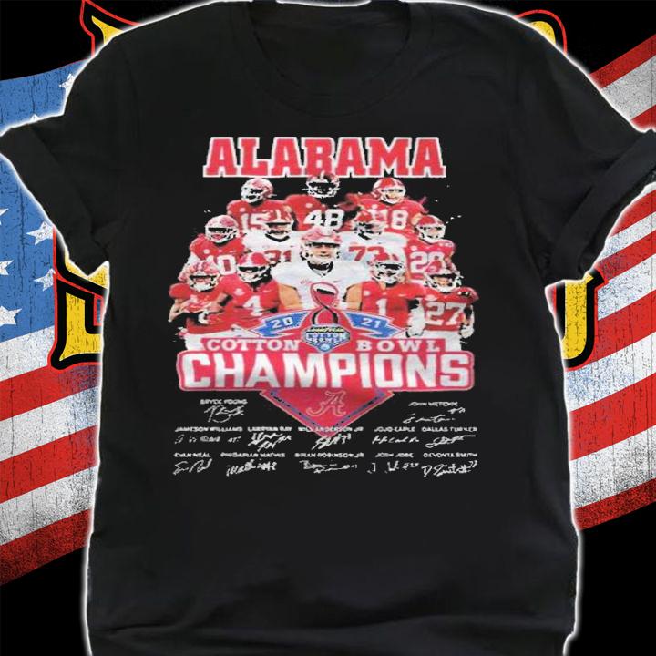 Alabama Crimson Tide 2021 Cotton Bowl Champions signatures T-shirt t-shirt