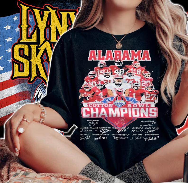 Alabama Crimson Tide 2021 Cotton Bowl Champions signatures T-shirt t-shirt