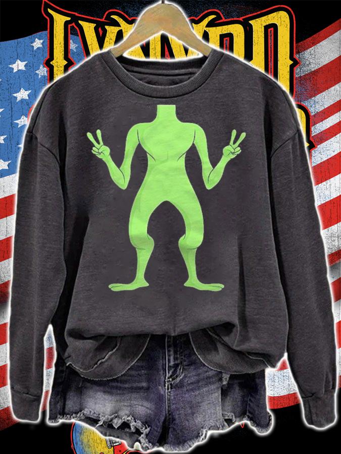 Alien Body Costume Easy Halloween Ufo Lover Cute Peace Sign Shirt t-shirt sweatshirt