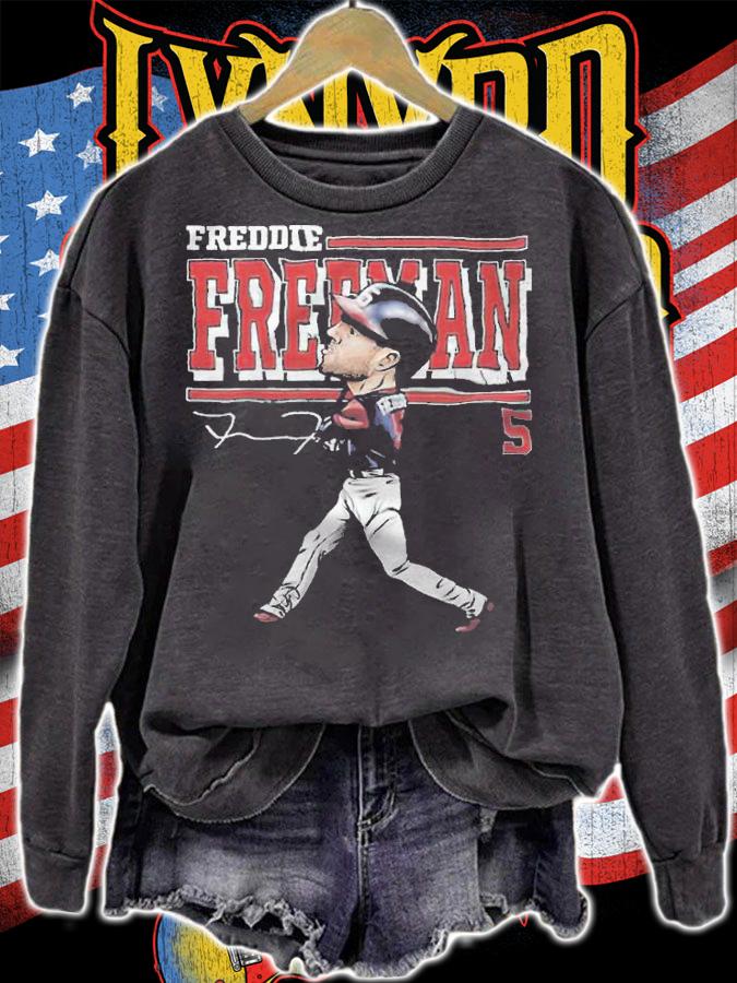 Atlanta Braves Freddie Freeman cartoon signature T-shirt t-shirt sweatshirt
