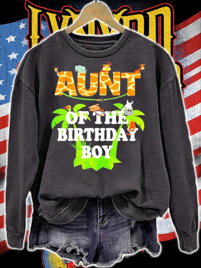 Aunt Of The Birthday Boy Zoo Theme Animal Party T-Shirt t-shirt sweatshirt