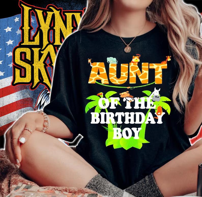 Aunt Of The Birthday Boy Zoo Theme Animal Party T-Shirt t-shirt woman shirt