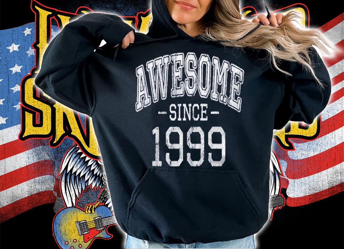 Awesome Since 1999 Vintage Style Born In 1999 Birthday Gift Shirt t-shirt