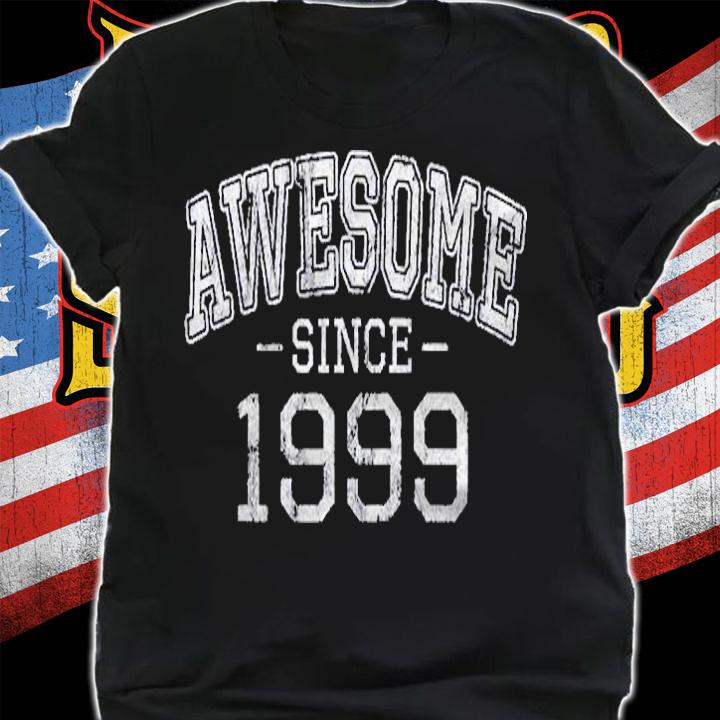 Awesome Since 1999 Vintage Style Born In 1999 Birthday Gift Shirt t-shirt