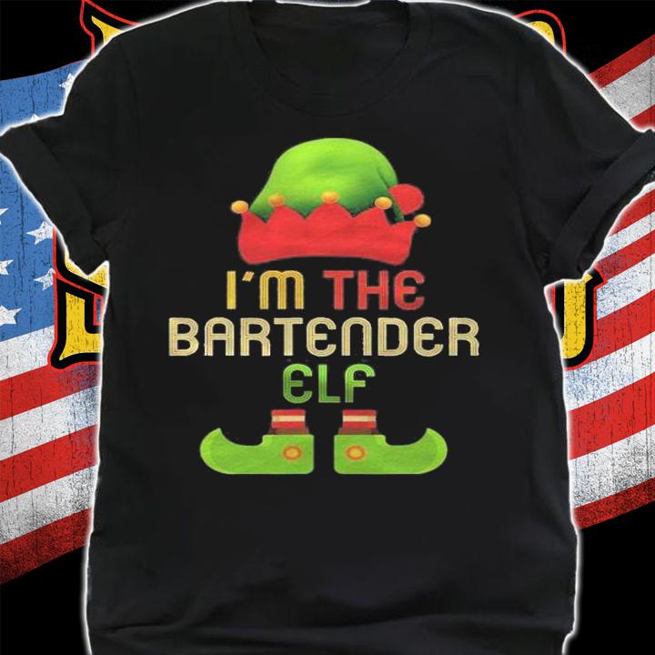 Bartender Elf Christmas Matching Family Pajama Christmas t-shirt shirt