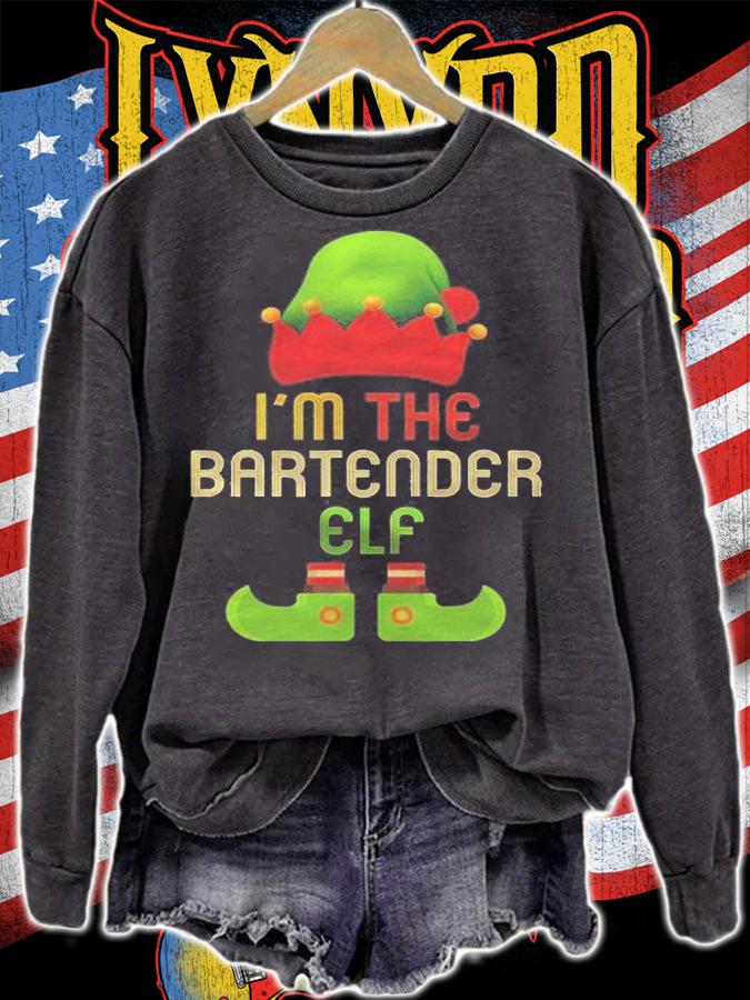Bartender Elf Christmas Matching Family Pajama Christmas t-shirt sweatshirt