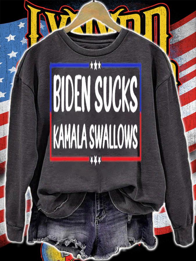 Biden Sucks Kamala Swallows Funny Biden and Kamala T-Shirt t-shirt sweatshirt