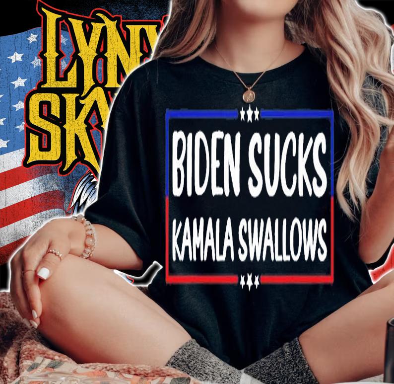 Biden Sucks Kamala Swallows Funny Biden and Kamala T-Shirt t-shirt woman shirt