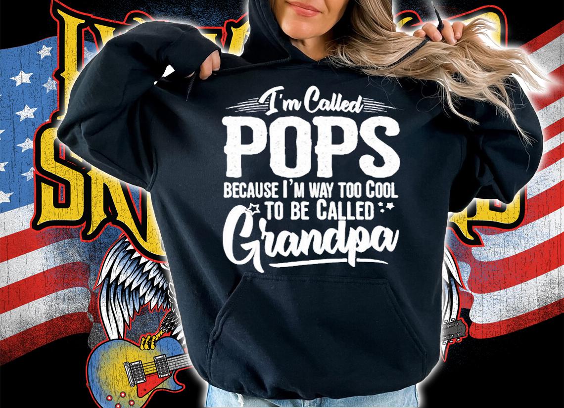 Birthday Gifts For Pops From Grandkids Way Too Cool Pops T-Shirt t-shirt hoodie