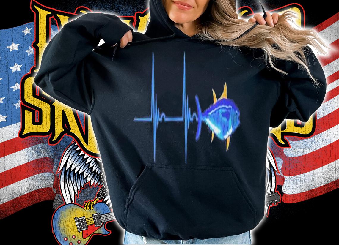 Bluefin Tuna Heartbeat Fish Deep Sea Fishing Pullover T-shirt t-shirt